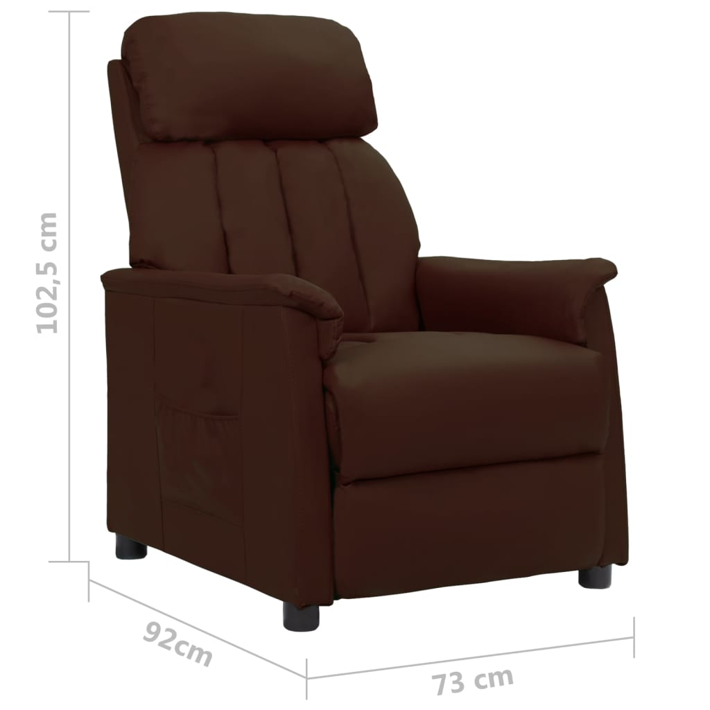 Relaxsessel Braun Kunstleder
