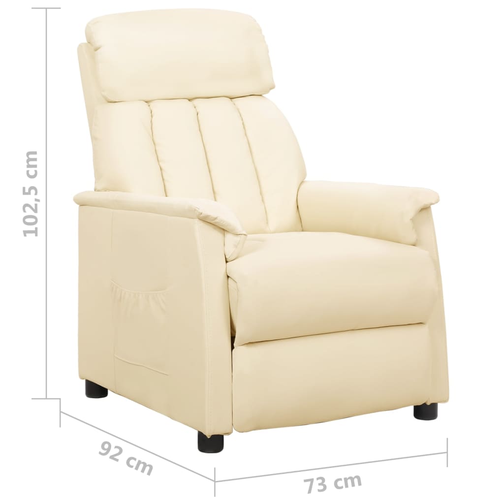 Relaxsessel Creme Kunstleder