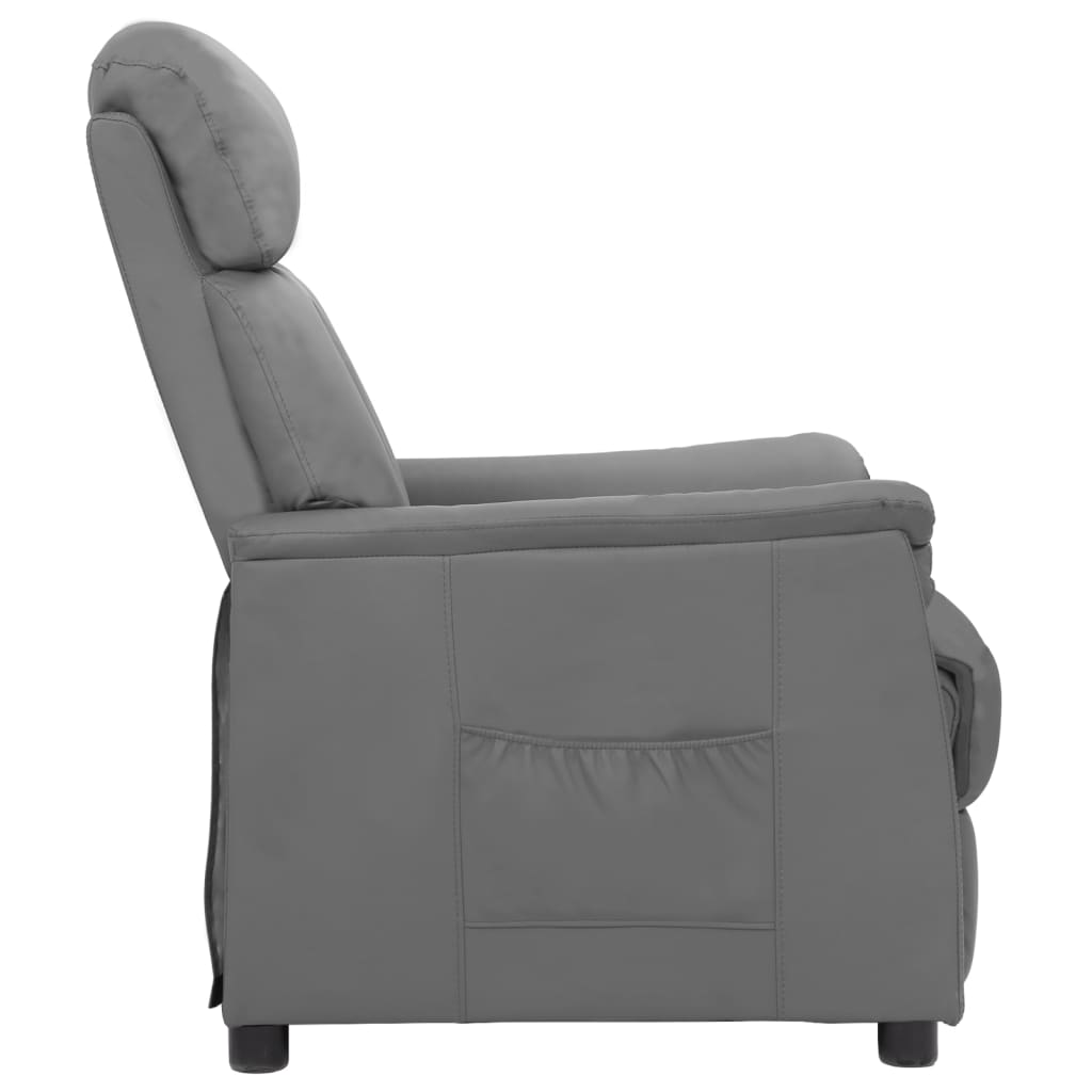 Relaxsessel Grau Kunstleder