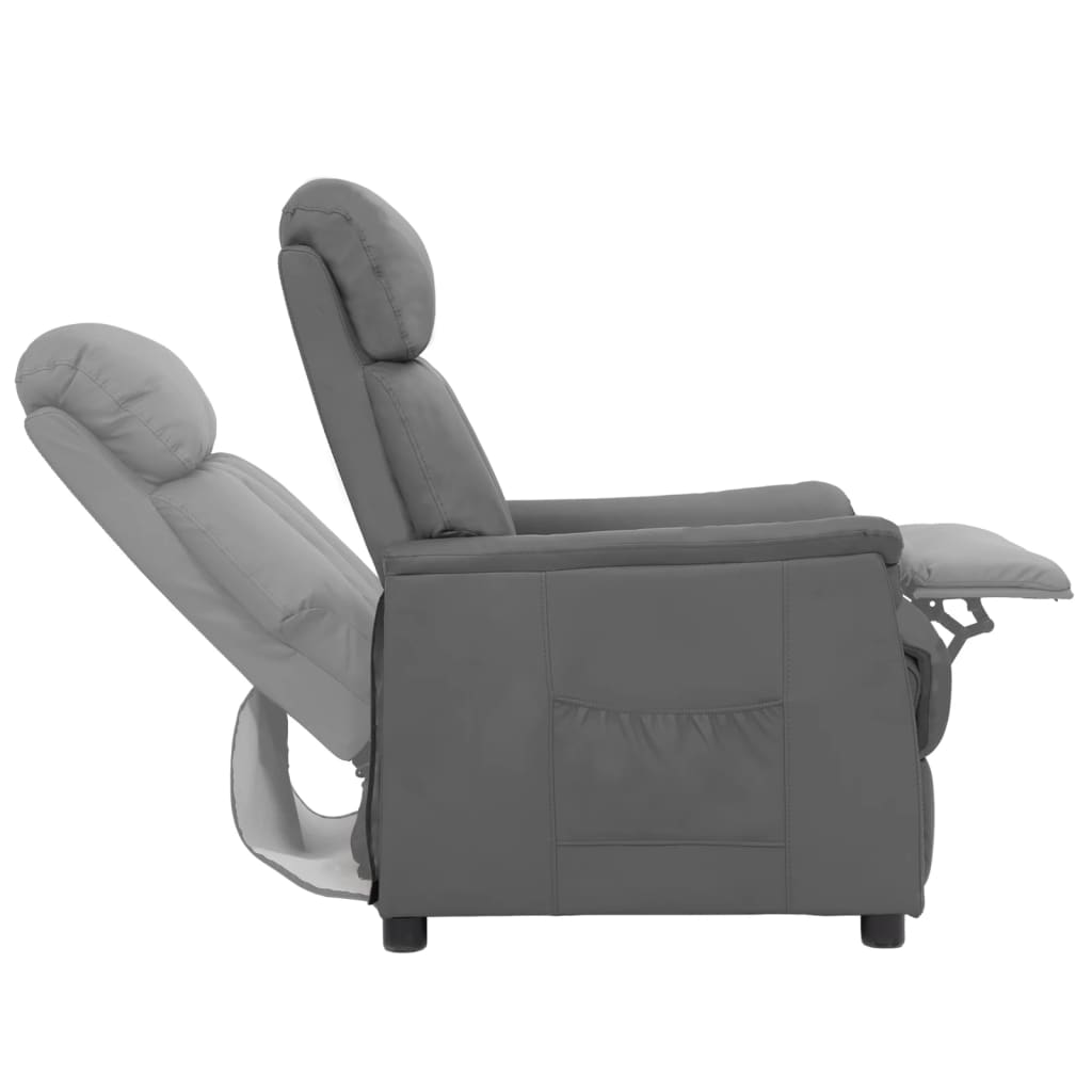 Relaxsessel Grau Kunstleder