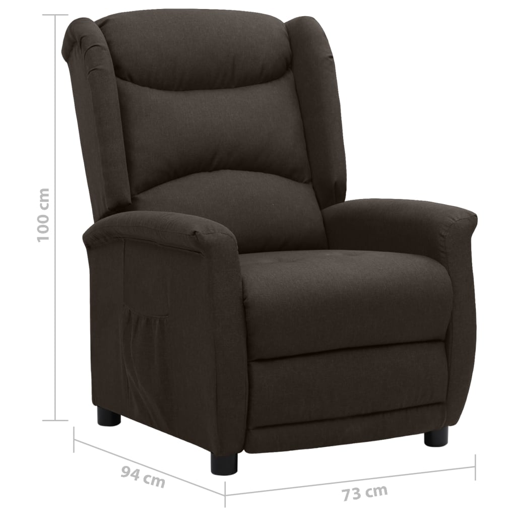 Relaxsessel Dunkelbraun Stoff