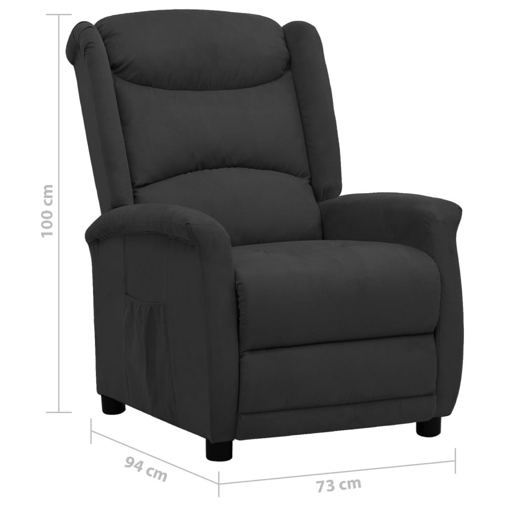 Relaxsessel Schwarz Mikrofasergewebe