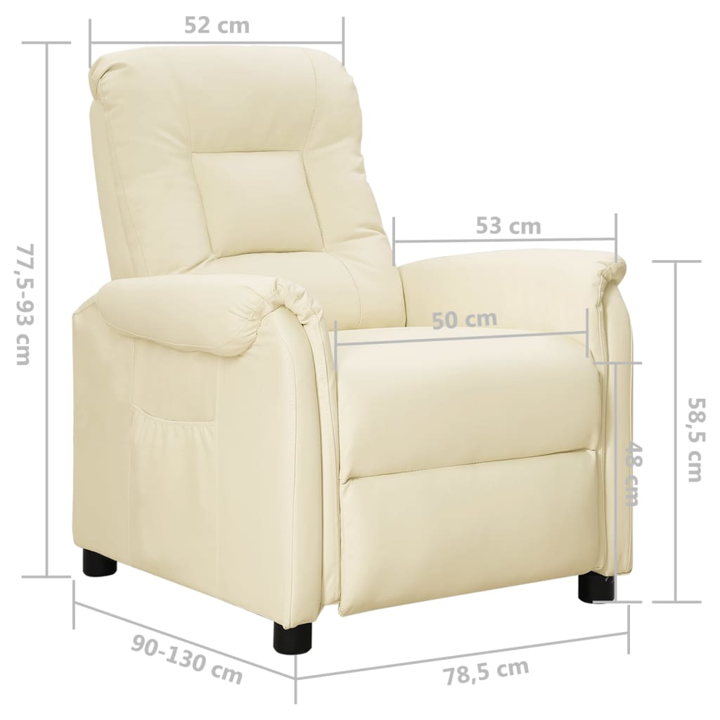 Relaxsessel Creme Kunstleder