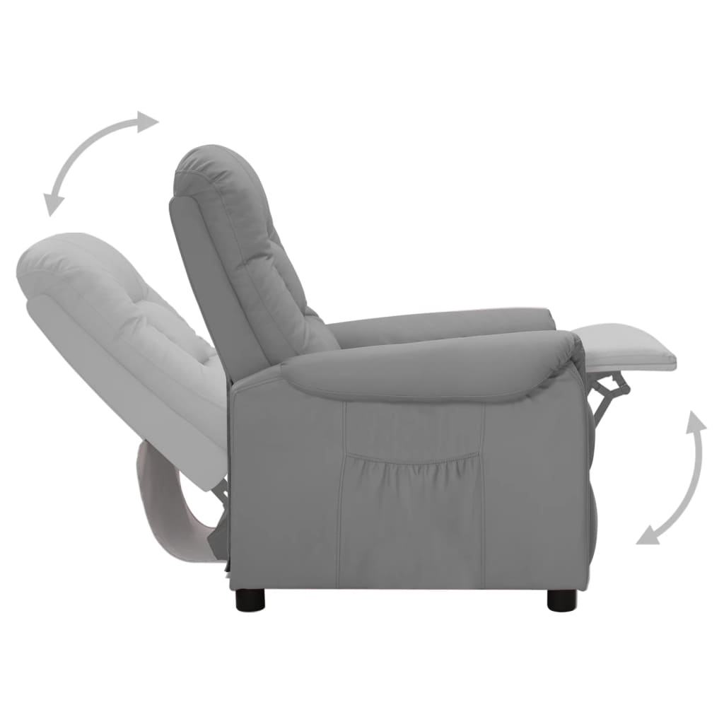Relaxsessel Grau Kunstleder