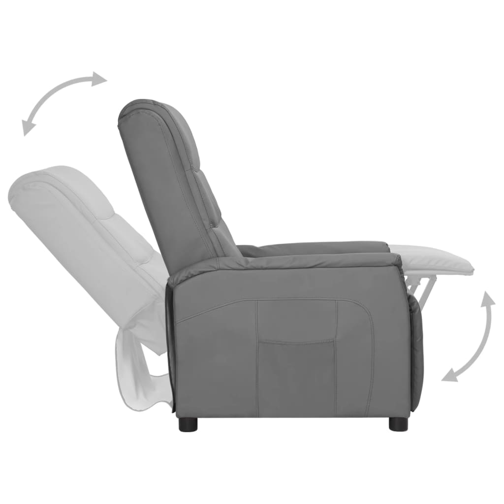 Relaxsessel Grau Kunstleder