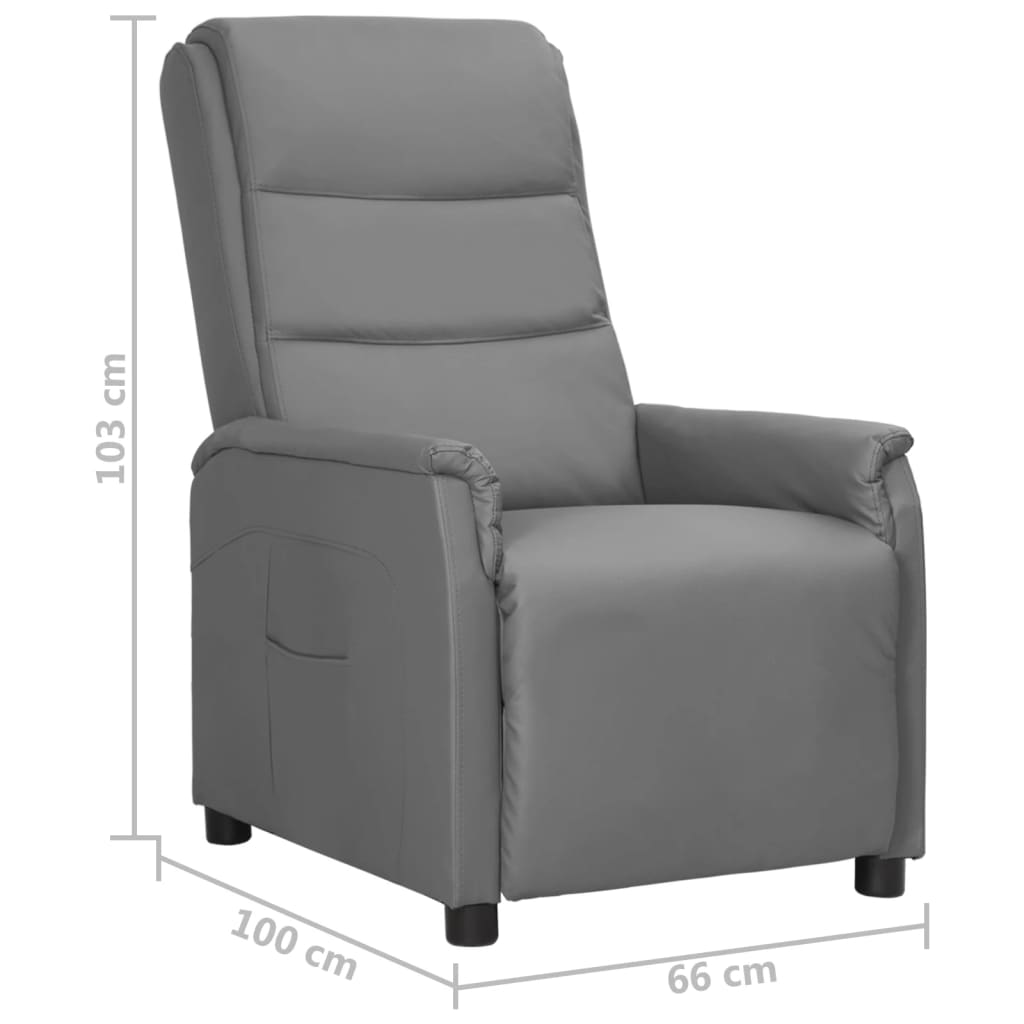 Relaxsessel Grau Kunstleder