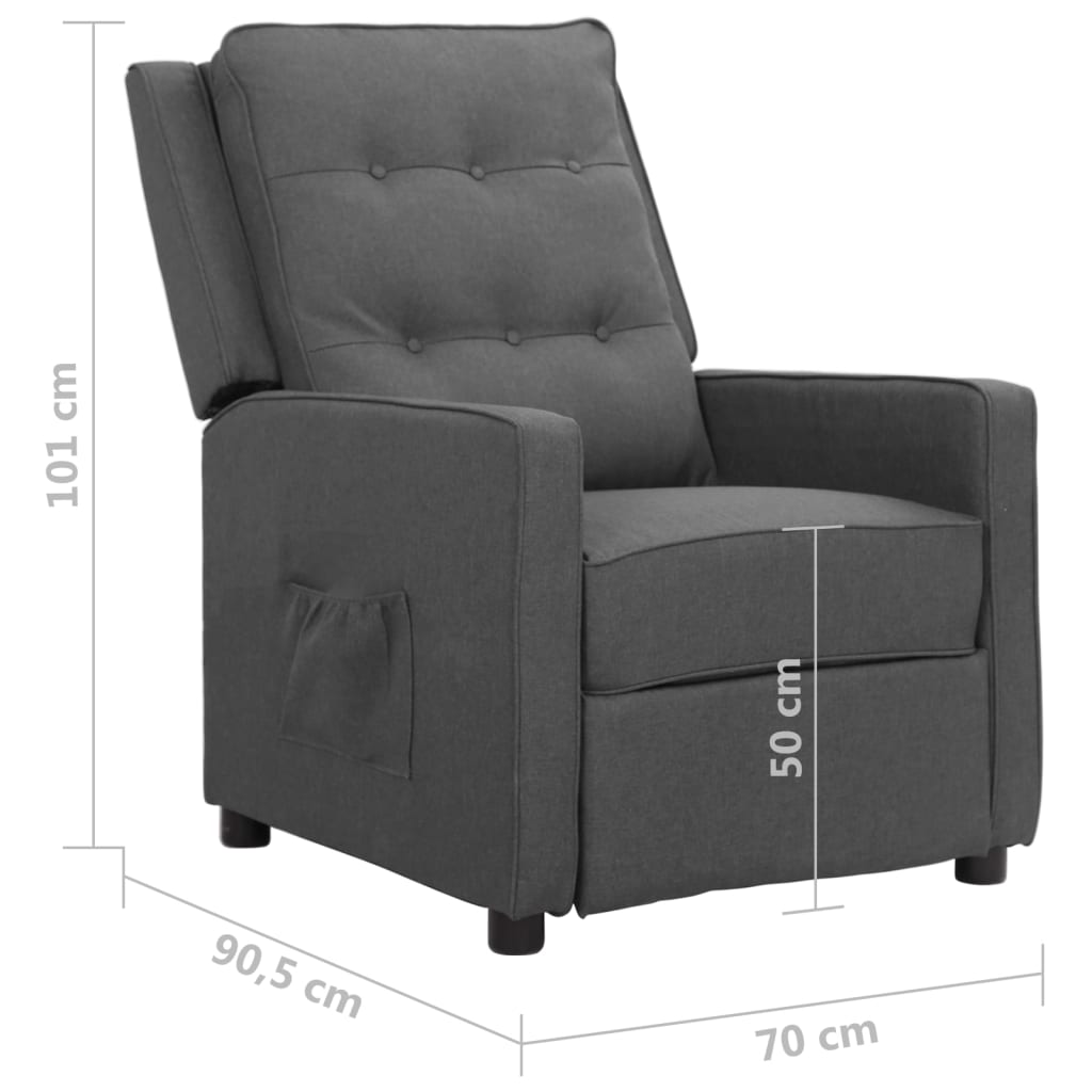 Relaxsessel Hellgrau Stoff
