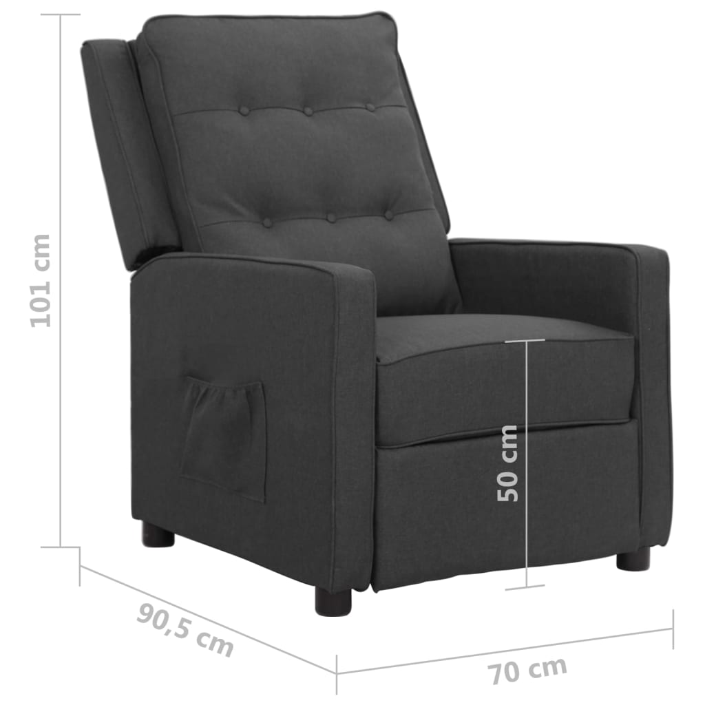 Relaxsessel Dunkelgrau Stoff