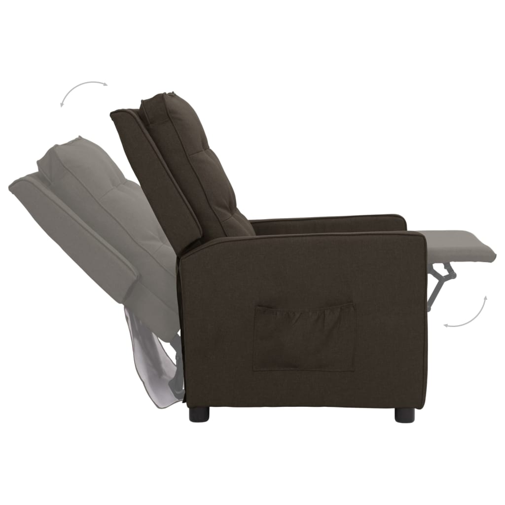 Relaxsessel Dunkelbraun Stoff