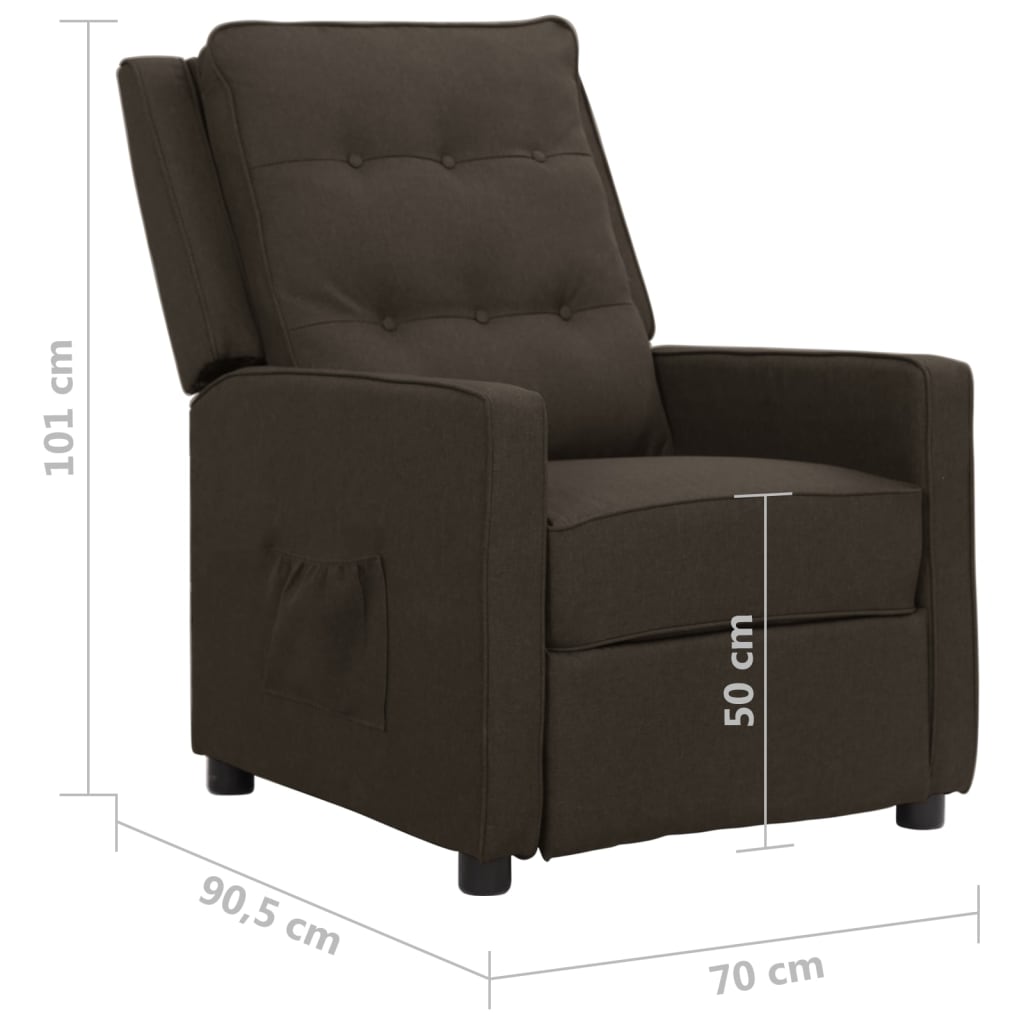 Relaxsessel Dunkelbraun Stoff