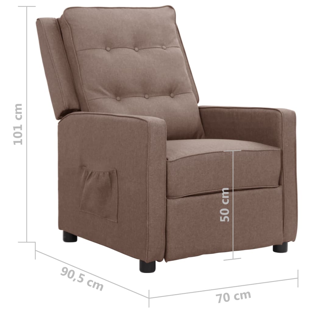 Relaxsessel Taupe Stoff