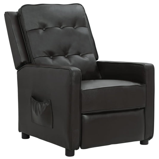 Relaxsessel Schwarz Glänzendes Kunstleder