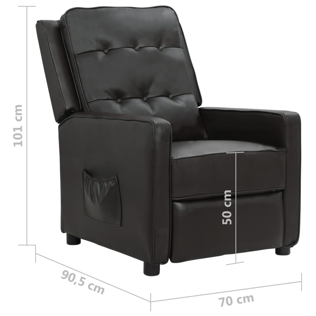 Relaxsessel Schwarz Glänzendes Kunstleder