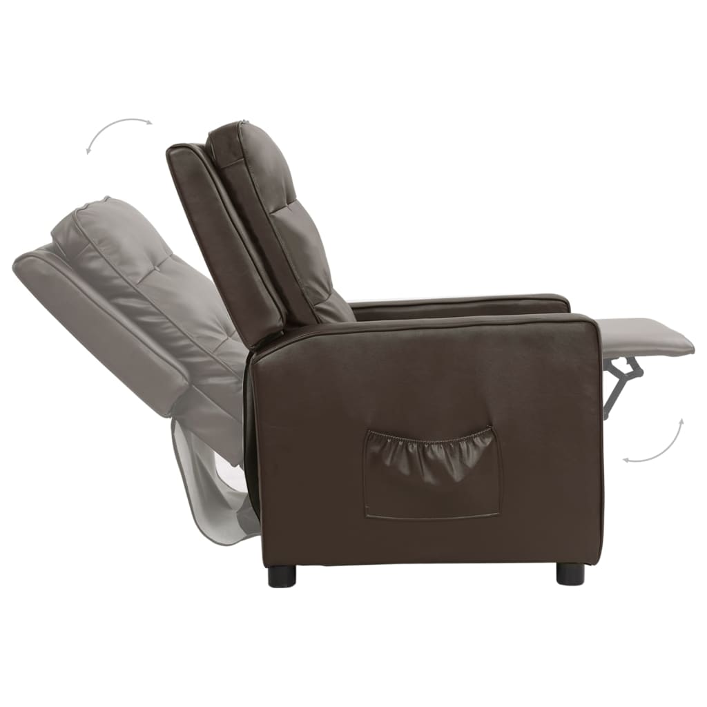 Relaxsessel Braun Glänzendes Kunstleder