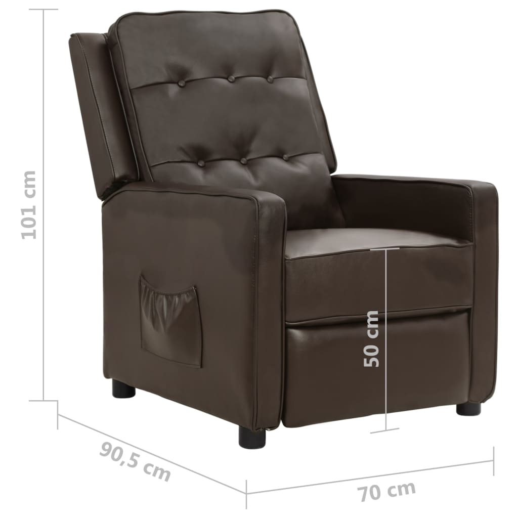 Relaxsessel Braun Glänzendes Kunstleder