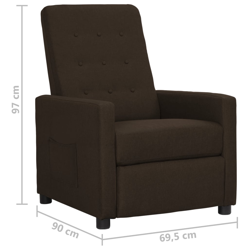 Relaxsessel Dunkelbraun Stoff