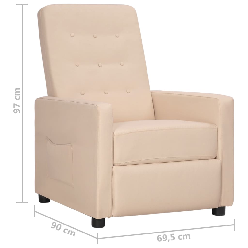Relaxsessel Taupe Stoff