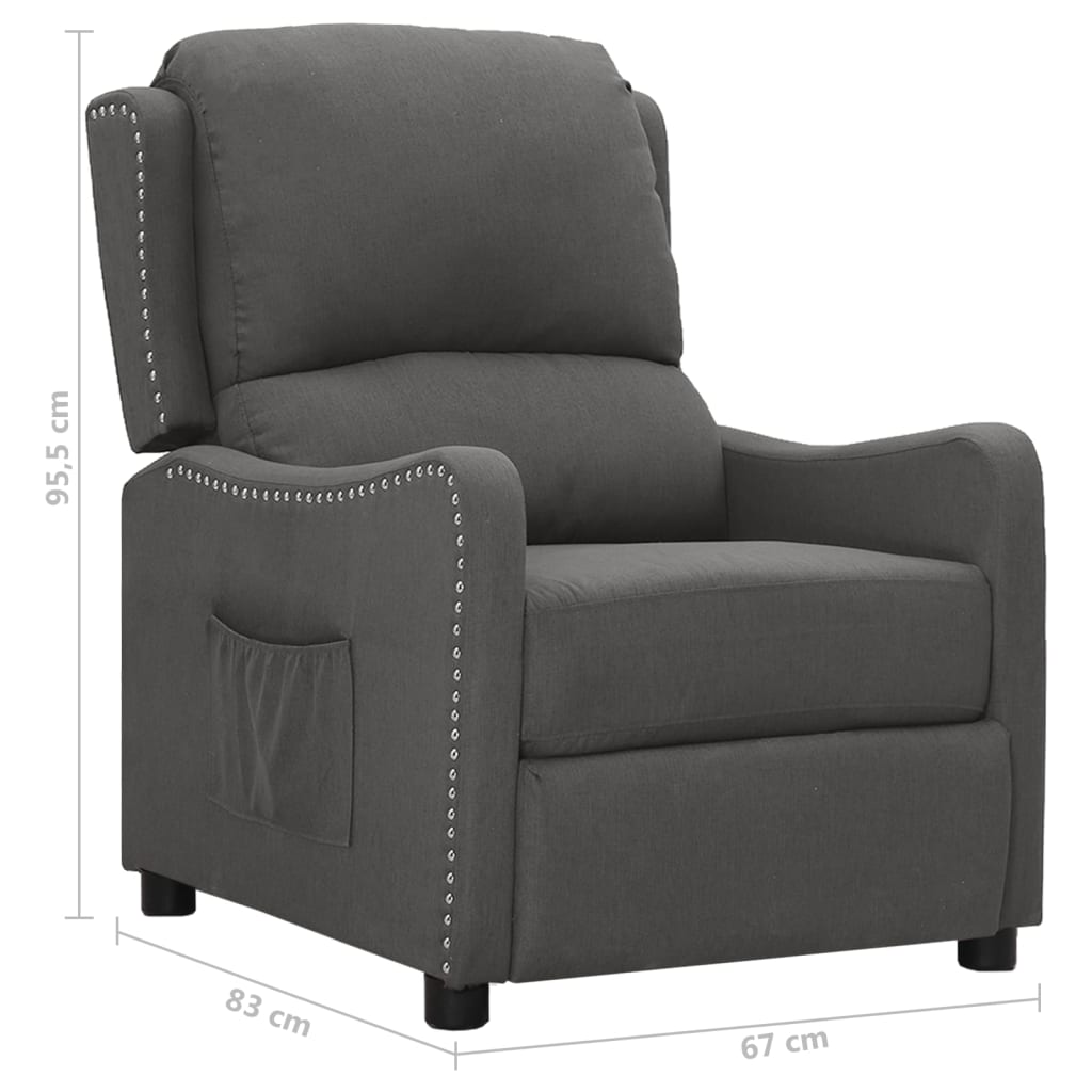 Relaxsessel Dunkelgrau Stoff
