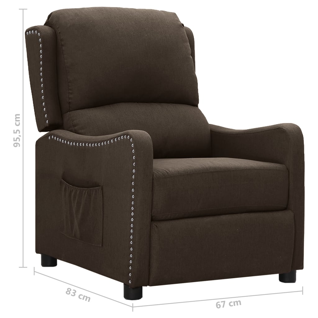 Relaxsessel Dunkelbraun Stoff