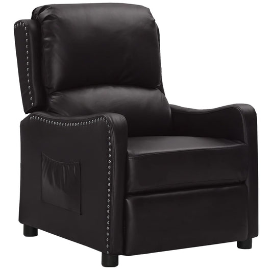 Relaxsessel Schwarz Glänzendes Kunstleder