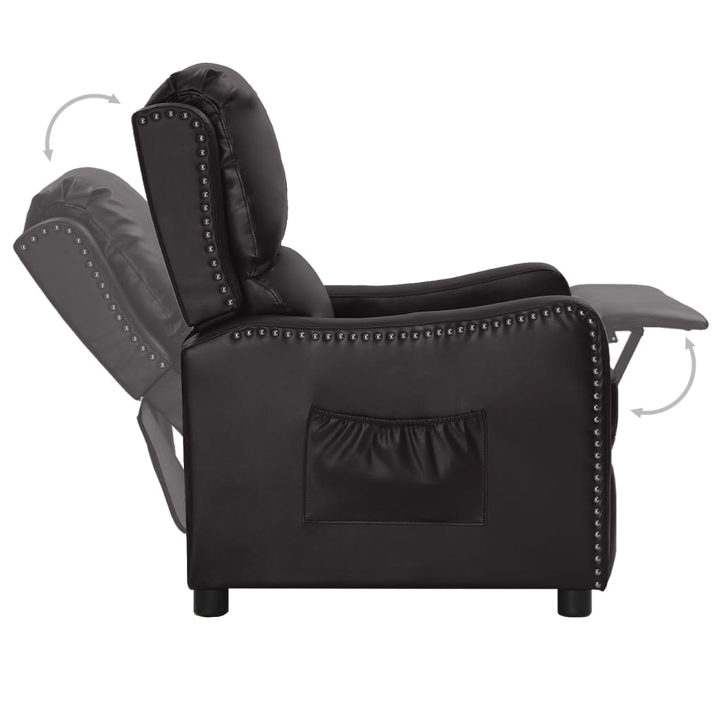 Relaxsessel Schwarz Glänzendes Kunstleder