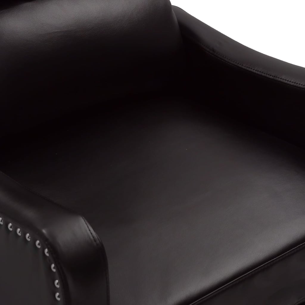 Relaxsessel Schwarz Glänzendes Kunstleder