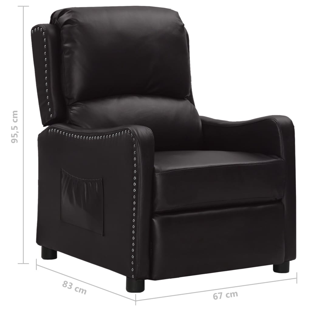 Relaxsessel Schwarz Glänzendes Kunstleder