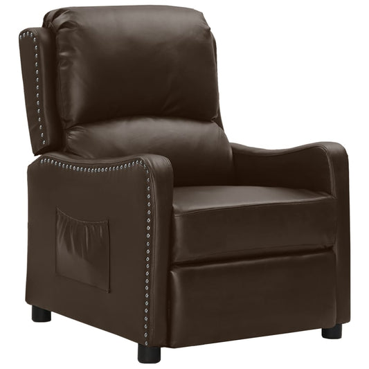 Relaxsessel Braun Glänzendes Kunstleder