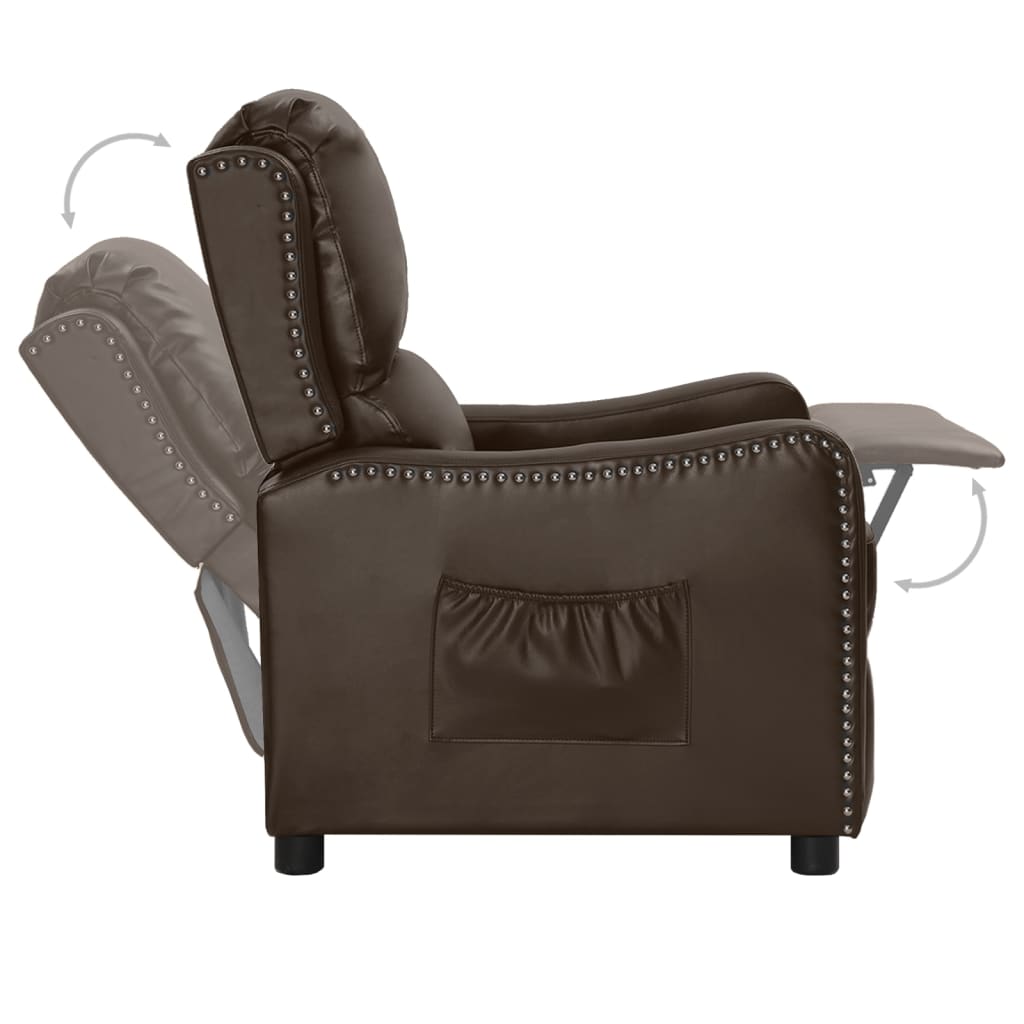 Relaxsessel Braun Glänzendes Kunstleder