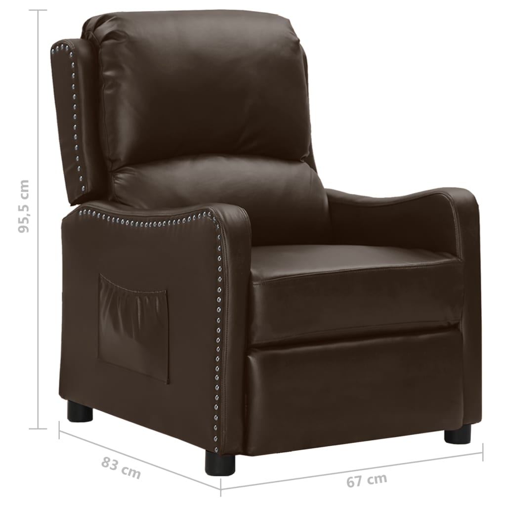 Relaxsessel Braun Glänzendes Kunstleder