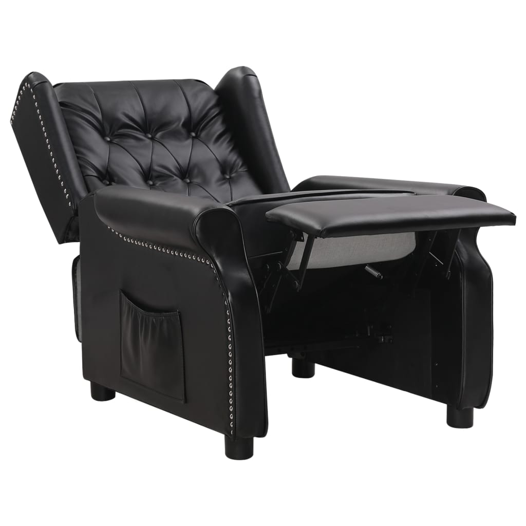 Relaxsessel Schwarz Glänzendes Kunstleder