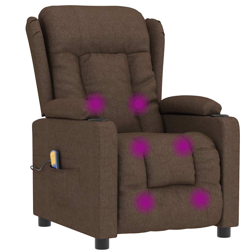 Massagesessel Braun Stoff