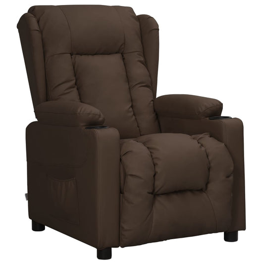 Relaxsessel Braun Kunstleder