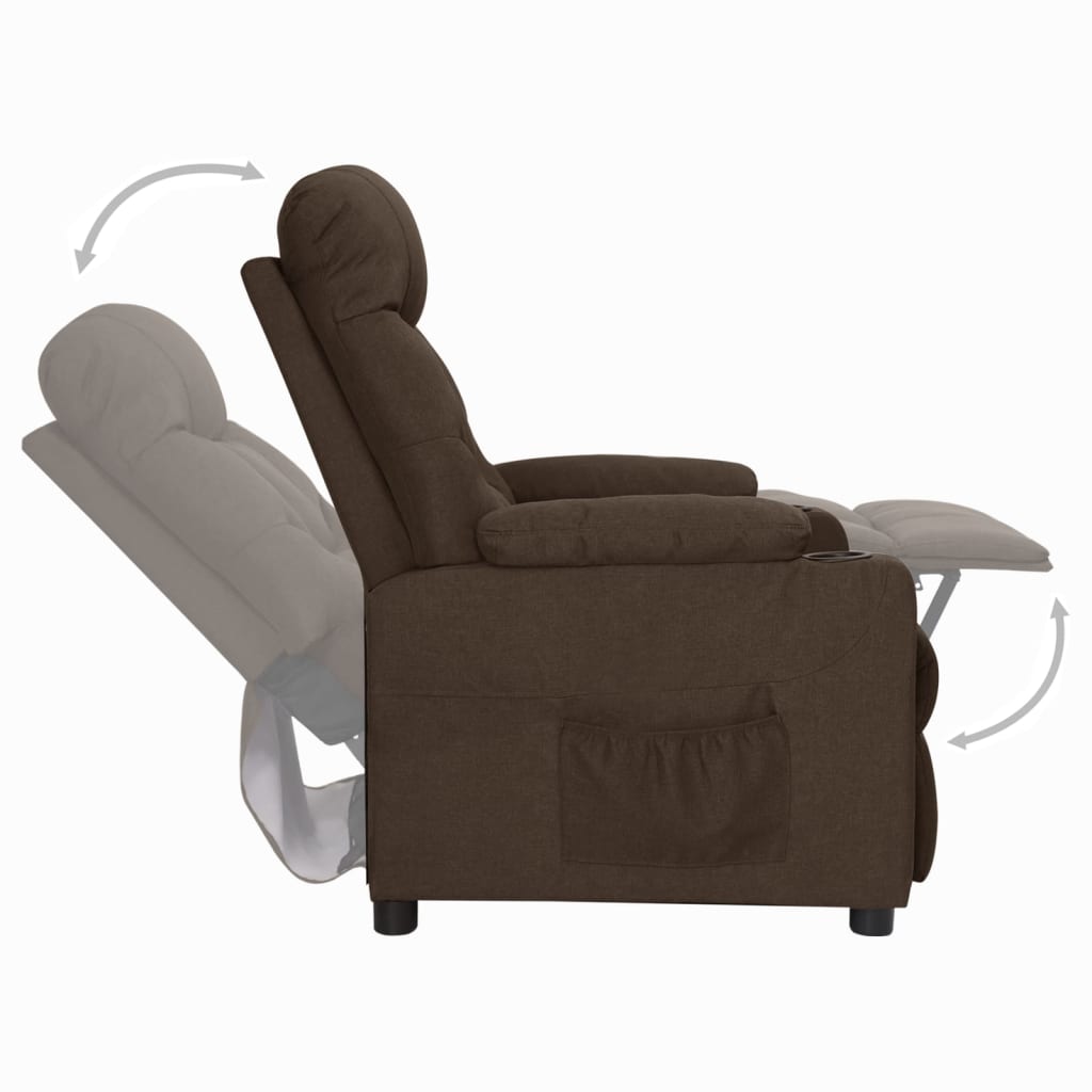 Relaxsessel Dunkelbraun Stoff