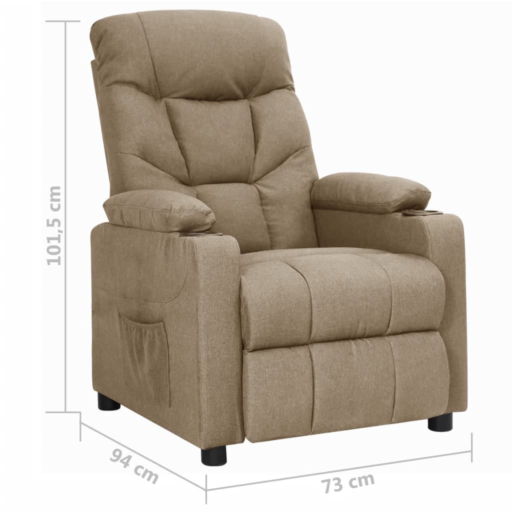Relaxsessel Taupe Stoff