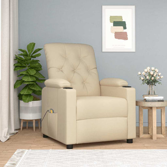 Massagesessel Creme Stoff