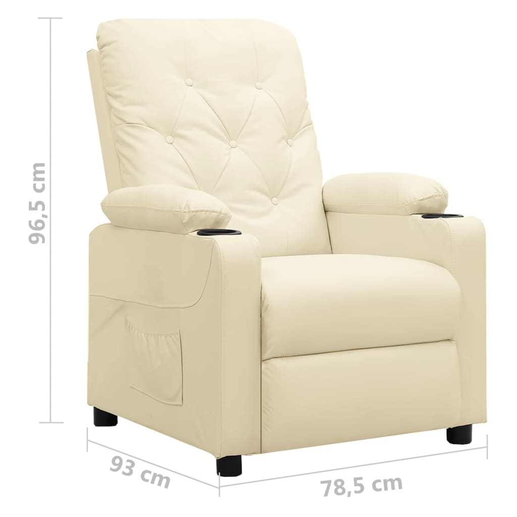 Relaxsessel Creme Kunstleder
