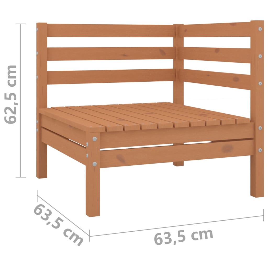 2-Sitzer-Gartensofa Honigbraun Massivholz Kiefer