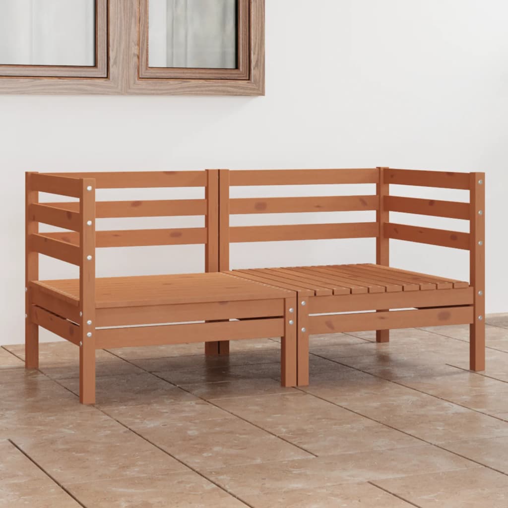 2-Sitzer-Gartensofa Honigbraun Massivholz Kiefer