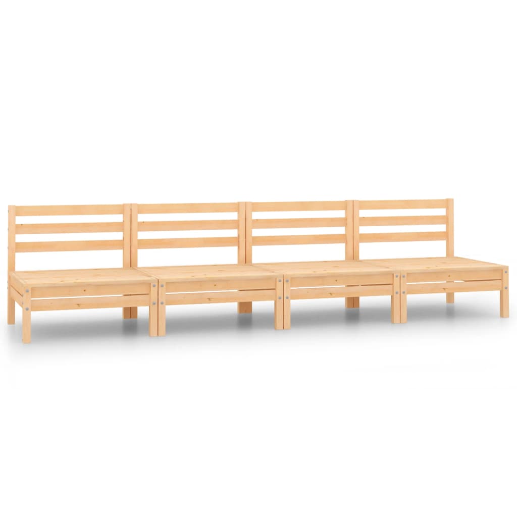 4-tlg. Garten-Lounge-Set Kiefer Massivholz