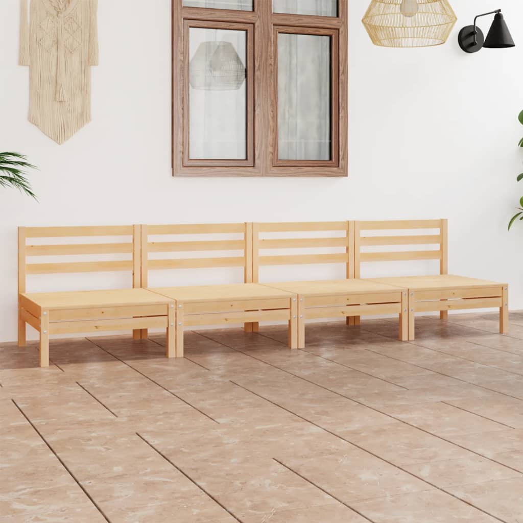 4-tlg. Garten-Lounge-Set Kiefer Massivholz