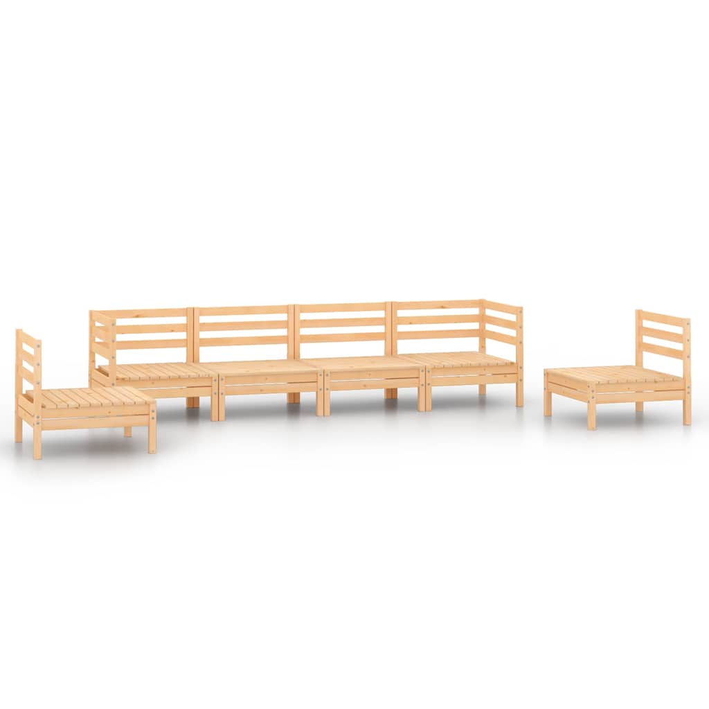 6-tlg. Garten-Lounge-Set Kiefer Massivholz