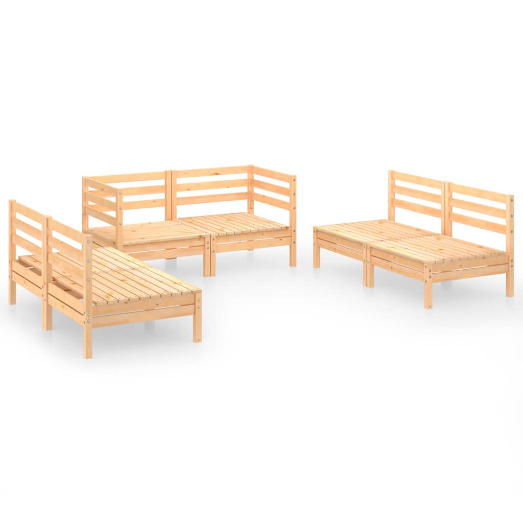 6-tlg. Garten-Lounge-Set Massivholz Kiefer