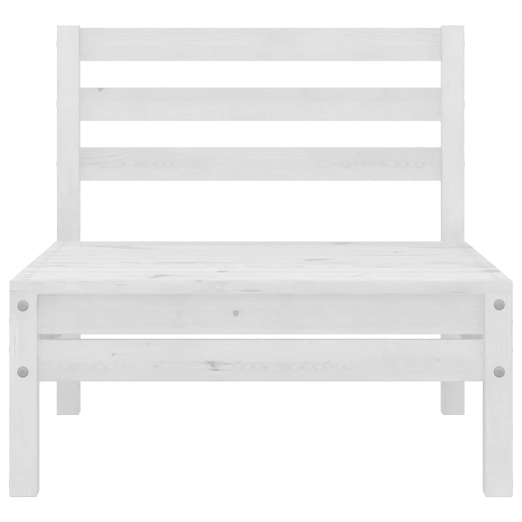 3-tlg. Garten-Lounge-Set Weiß Massivholz Kiefer