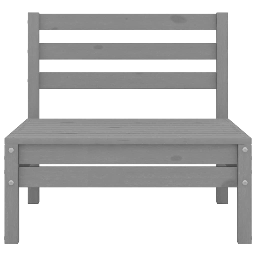 3-tlg. Garten-Lounge-Set Grau Massivholz Kiefer