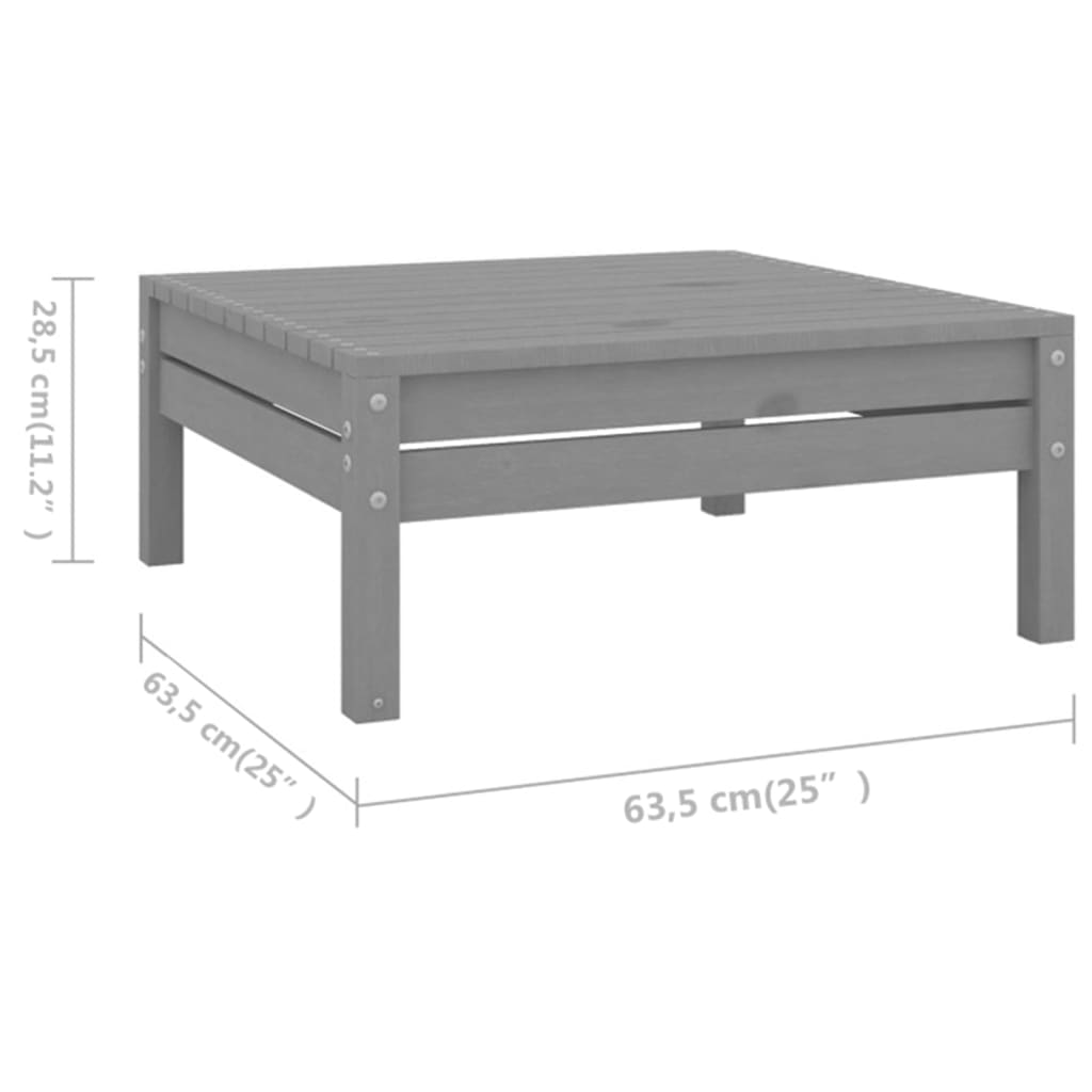 4-tlg. Garten-Lounge-Set Grau Massivholz Kiefer