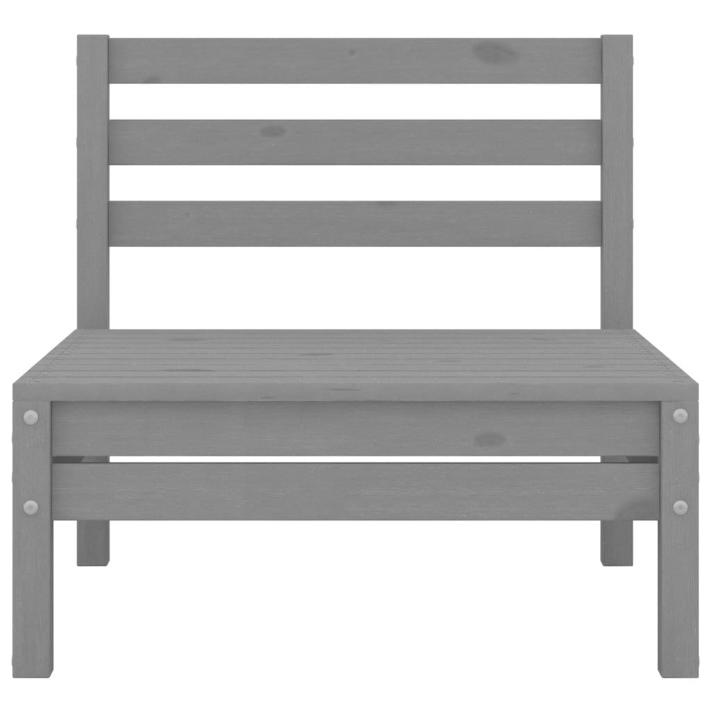 4-tlg. Garten-Lounge-Set Grau Massivholz Kiefer