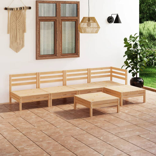 6-tlg. Garten-Lounge-Set Massivholz Kiefer