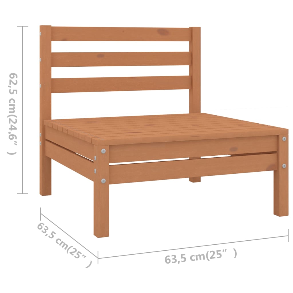 10-tlg. Garten-Lounge-Set Massivholz Kiefer Honigbraun