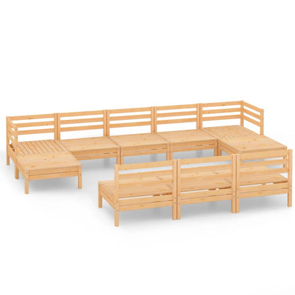 10-tlg. Garten-Lounge-Set Massivholz Kiefer